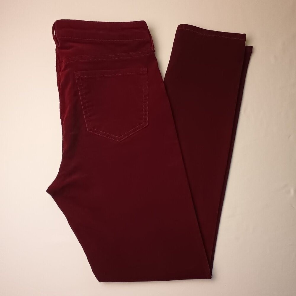 Edyson Womens Mid Rise Hampton Skinny Corduroy Jeans Burgundy Size 30/10 Preppy